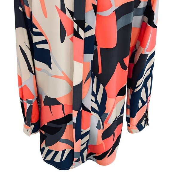 Vince Camuto Tropical Print Blouse Size M Boho Resortwear Workwear Trending - Picture 11 of 11